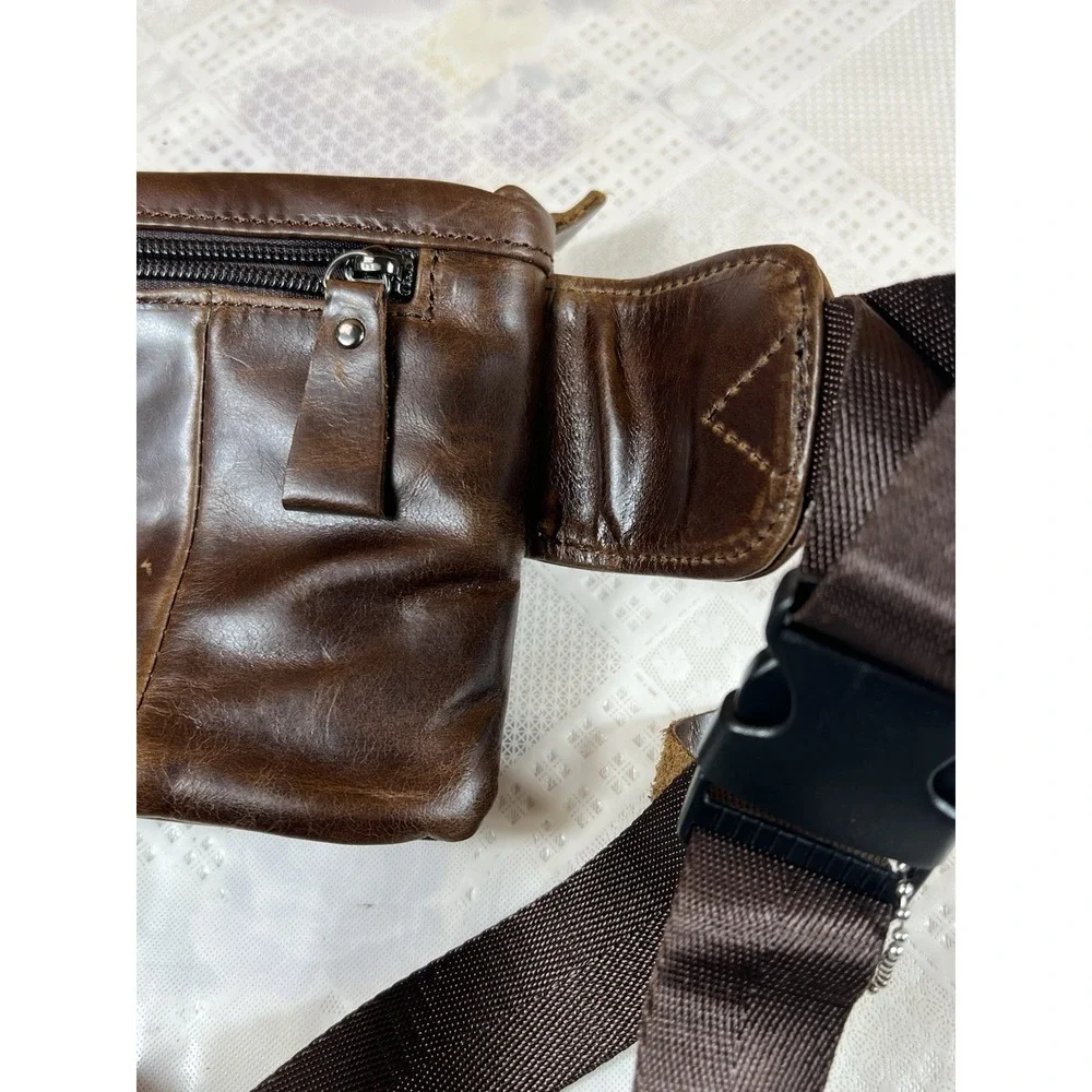 Magic1997 Mens Vintage Leathers Fanny Packs Genuine‎ 6 Pockets Slim Waist